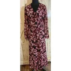 Harlow & Rose Women's Petite Smocked Ruffled Hem Maxi Dress Petite Extra Large